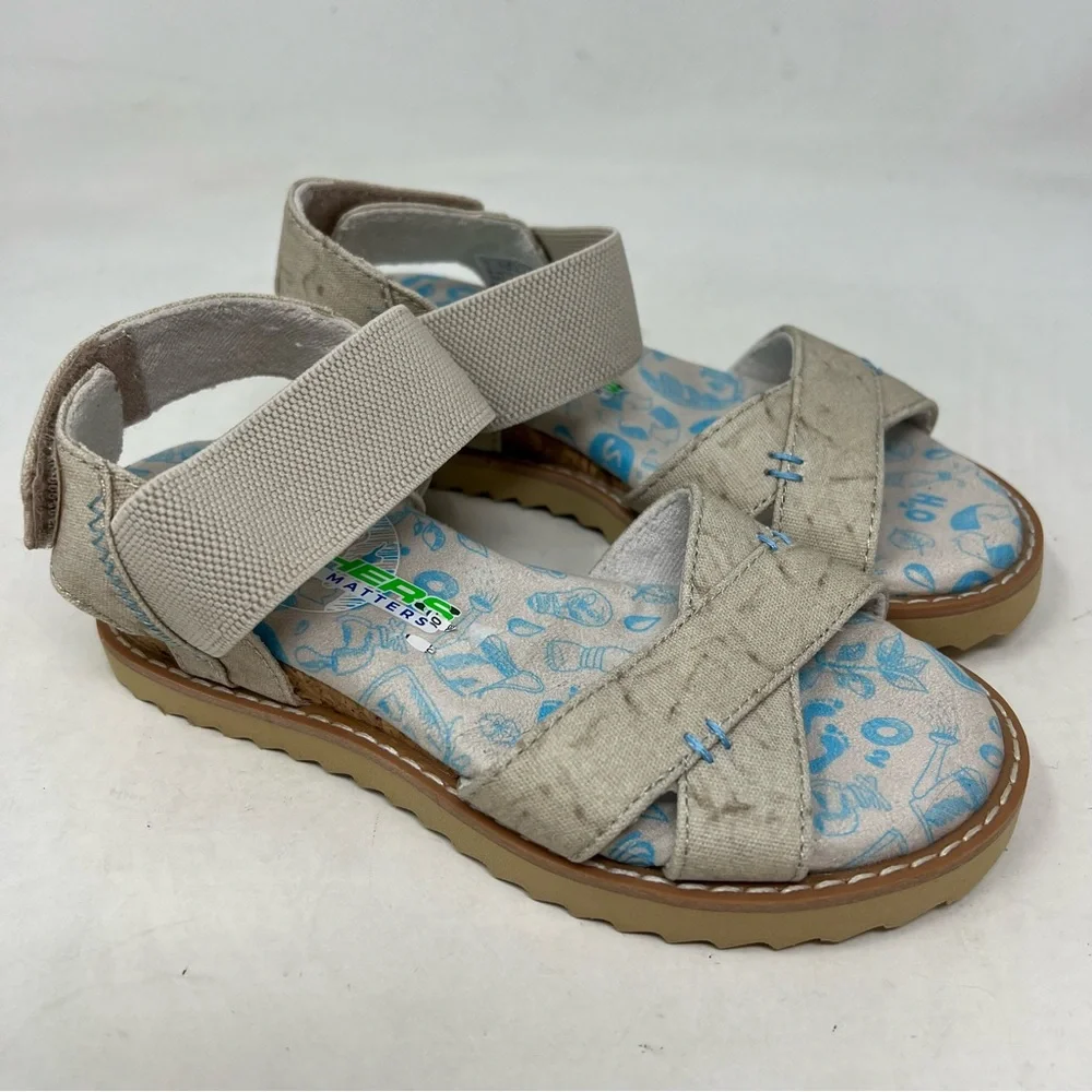 Skechers Desert Kiss Eco Sweetie Kids Sandals Size 11 Beige NWT Comfort
